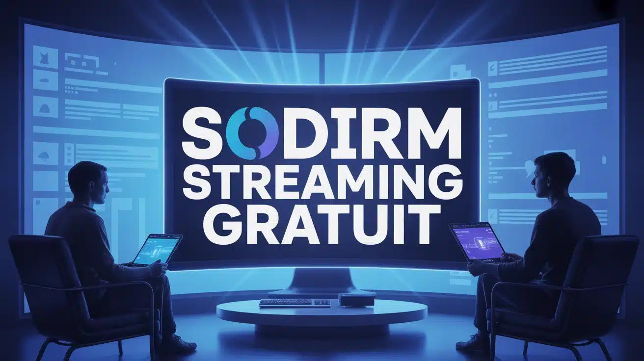 Illustration Sodirm streaming gratuit interface epuree bleue blanche