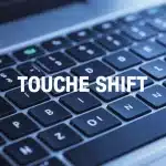 Clavier avec touche Shift en surbrillance lumineuse