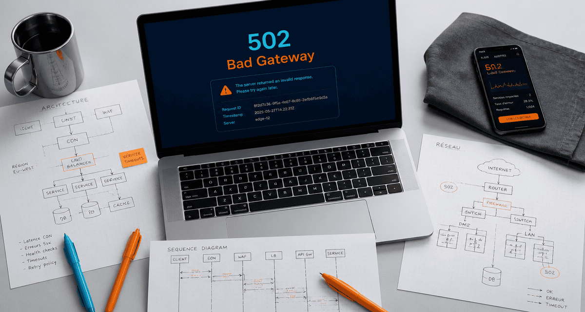 502 bad gateway sur écran ordinateur portable