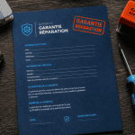Contrat garantie réparation et outils sur bureau