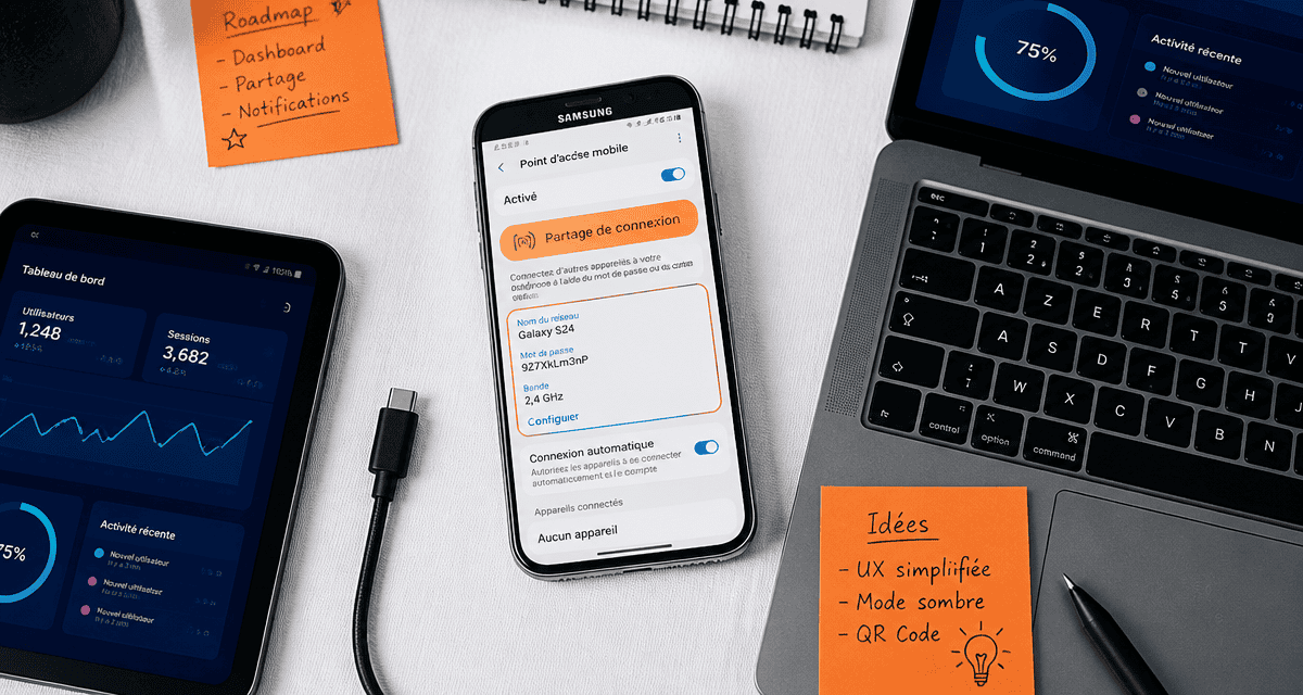 partage de connexion samsung smartphone et appareils connectés