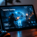 Tablette pour jeux avec accessoires gaming