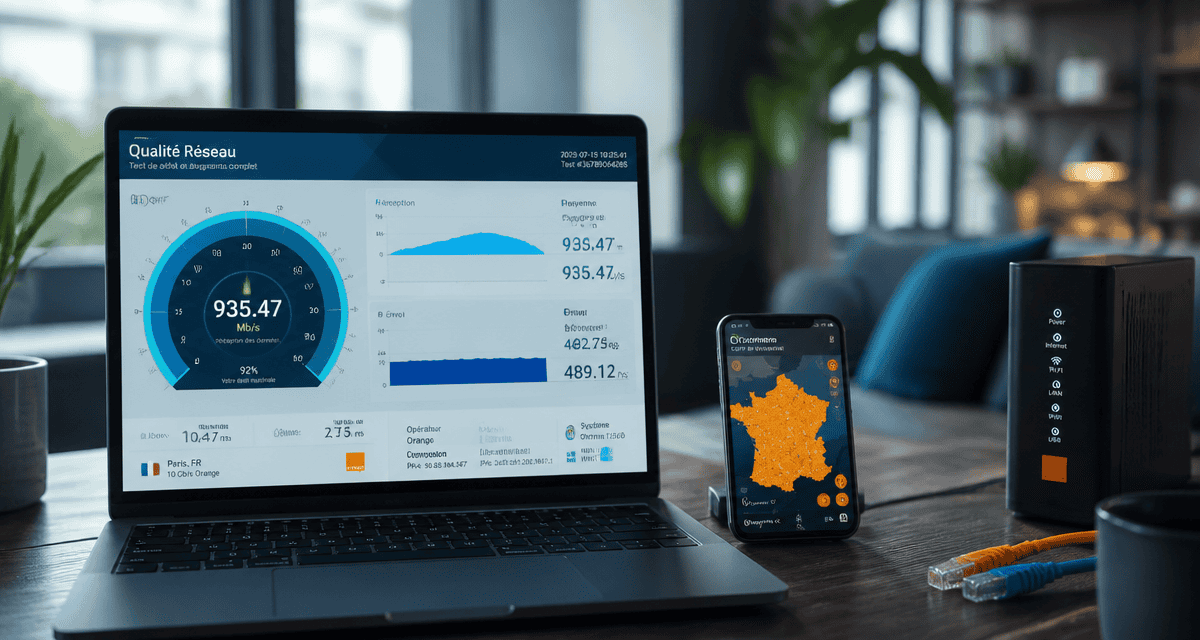 test débit nperf sur ordinateur portable et smartphone