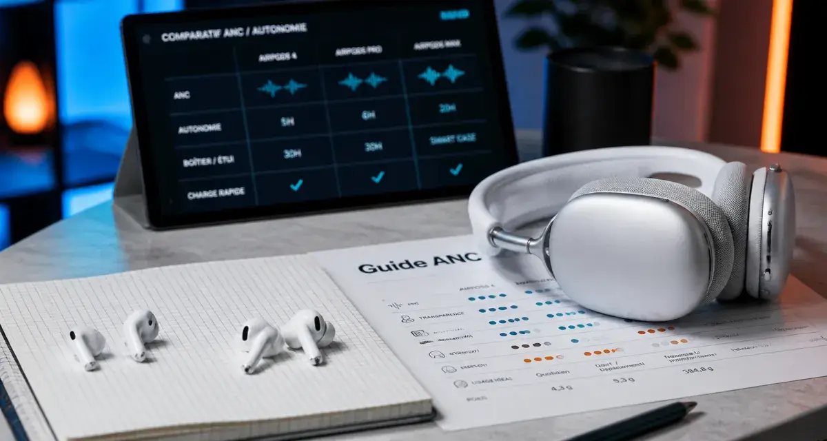 Comparatif AirPods : choix du modèle, ANC et confort.