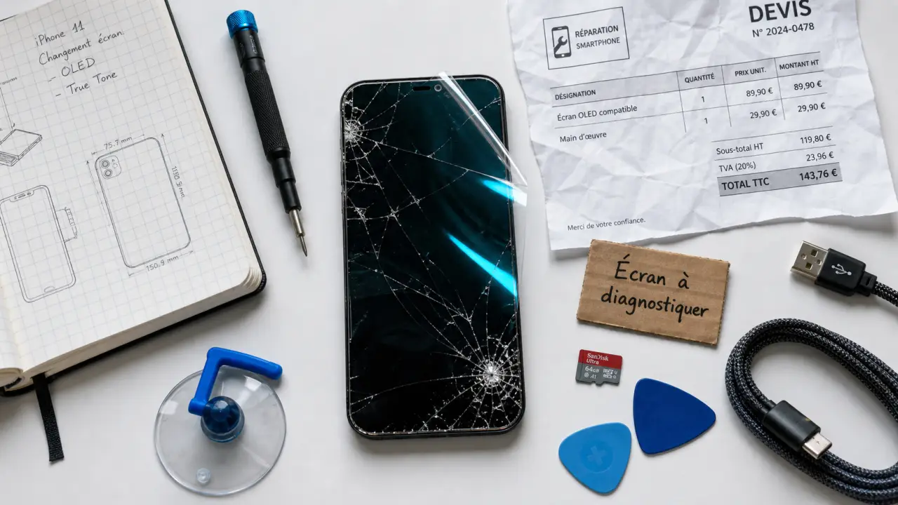 Comment reparer un ecran de telephone casse : diagnostic et reparation smartphone