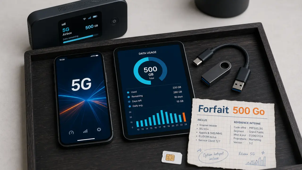 Forfait 500 go : prix, roaming et débit réduit