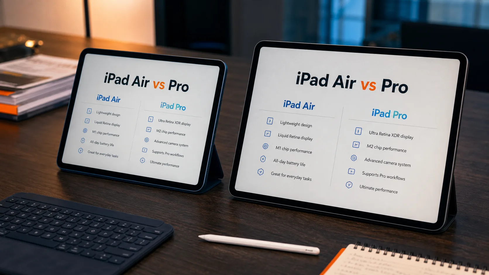 iPad Air vs iPad Pro : écran, puissance, stockage