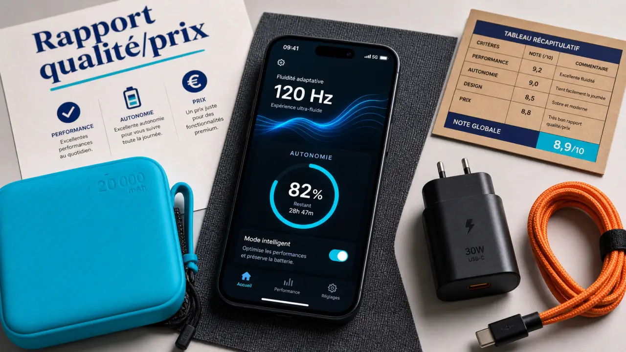 Meilleur rapport qualité prix téléphone portable : 120 Hz, autonomie, charge rapide