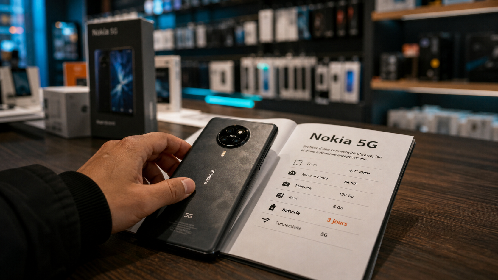 nokia 5g : batterie 3 jours, vérification en boutique tech