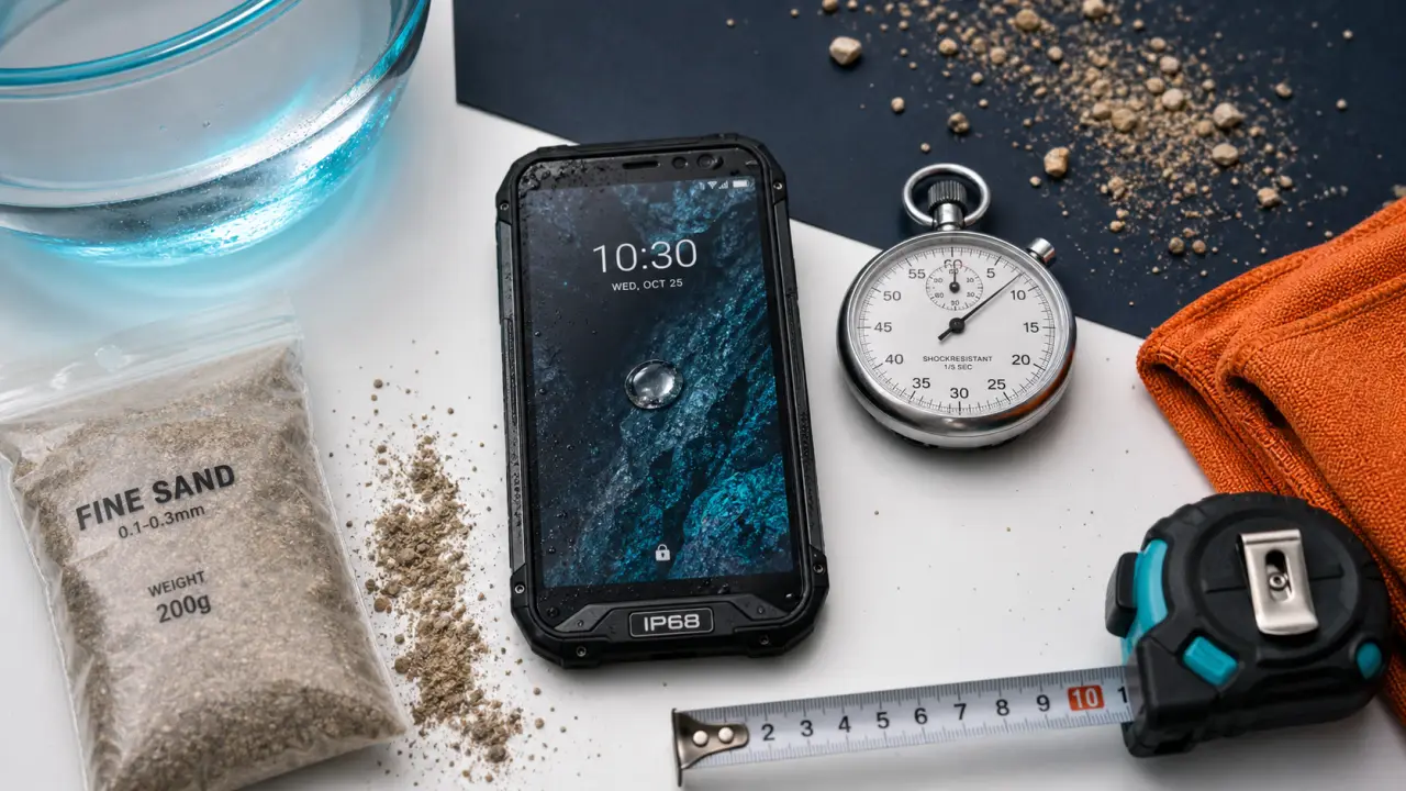 Smartphones with IP68 : écran avec eau et joints visibles