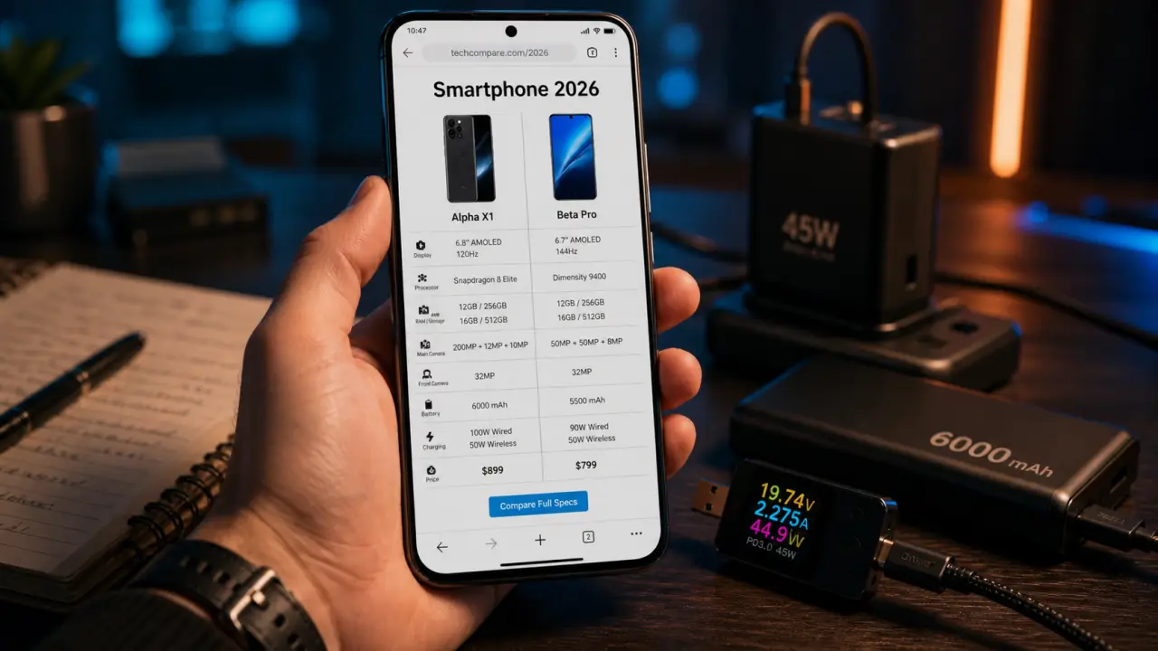 Comparatif smartphone 2026 : photo, autonomie, écran, budget