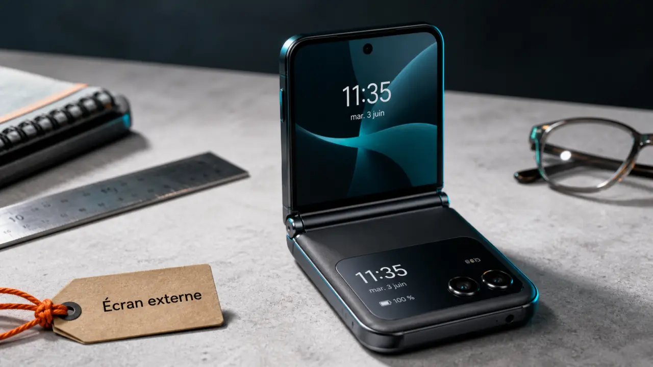 Flip phones : écran externe visible et charnière