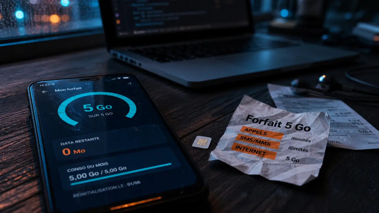 Forfait 5go : jauge data et carte SIM, prix et options
