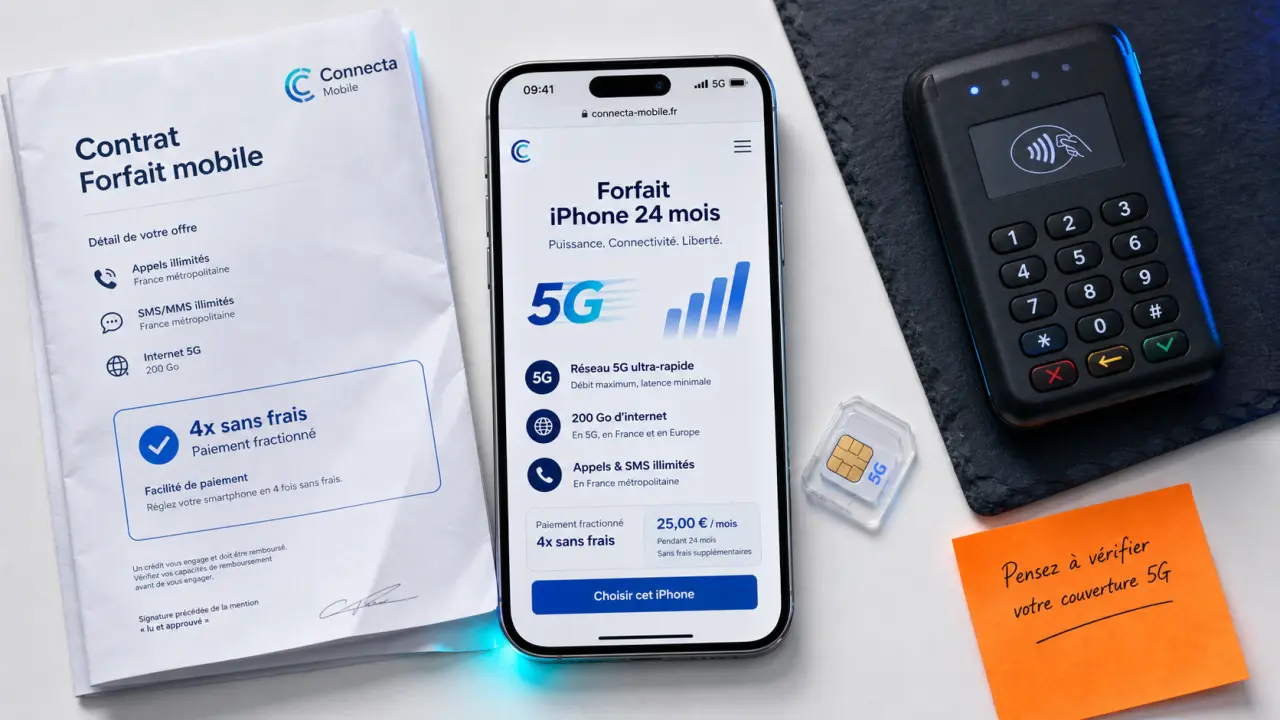 Forfait avec mobile iPhone 24 mois : paiement fractionné