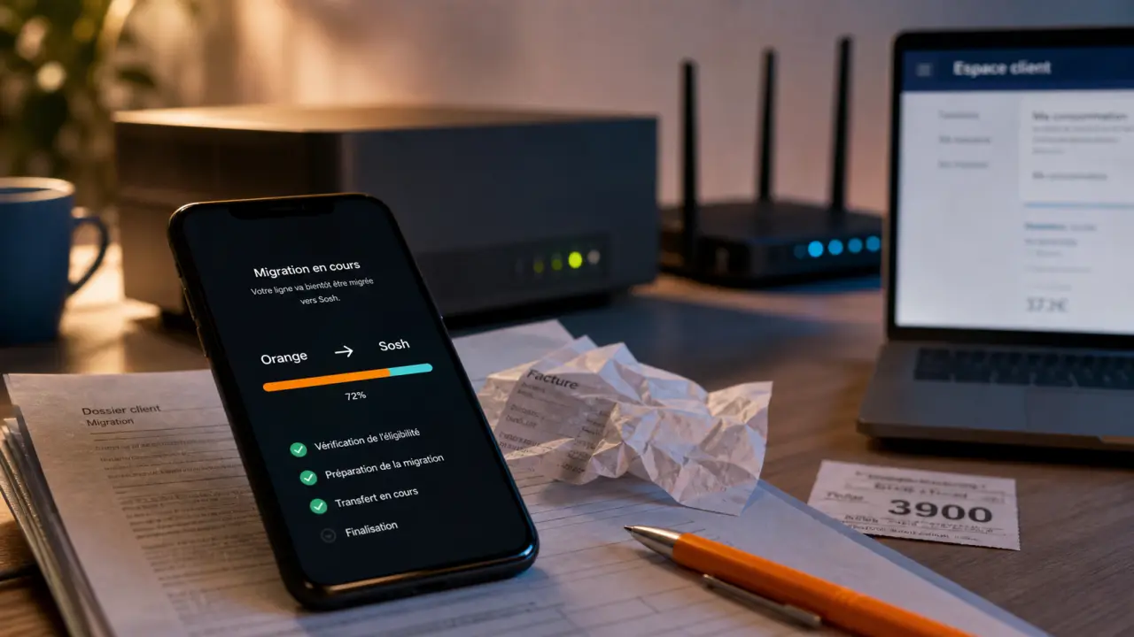 Peut on passer de orange à sosh : smartphone sur écran de migration, Livebox et Espace client