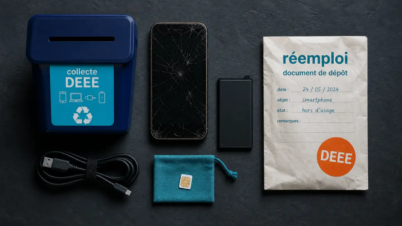 Recyclage telephones mobiles : dépôt en point de collecte DEEE