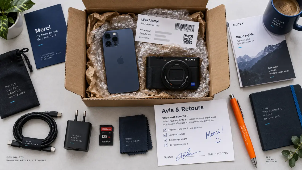 asgoodasnew avis : colis ouvert avec smartphone comme neuf et accessoires