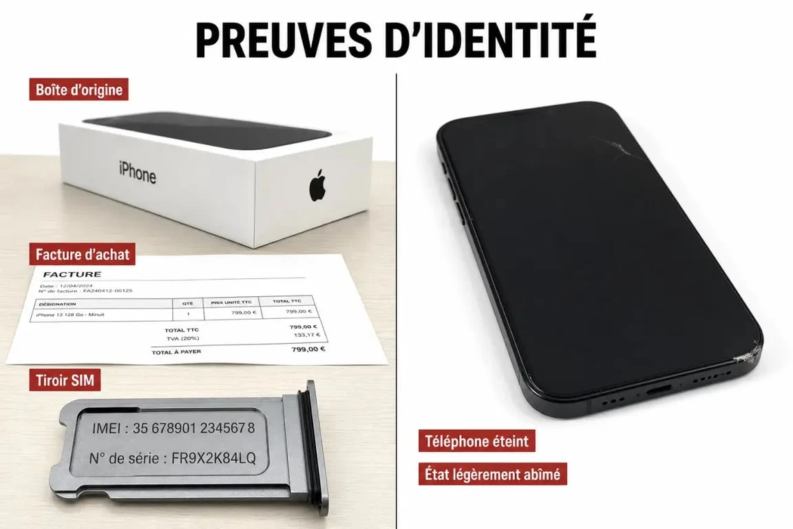 smartphone identification : boîte d’origine, IMEI et numéro de série pour vérifier le modèle