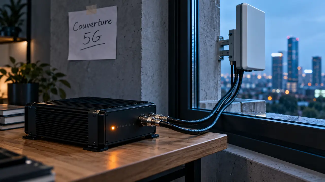 Amplificateur 5G en intérieur, antenne extérieure via fenêtre